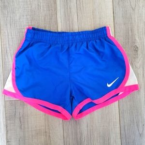 Baby girls ADORABLE Nike Dri-Fit pink and blue running exercise shorts. 2T